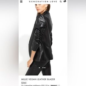 Generation Love Millie Vegan Leather Blazer - Size Small